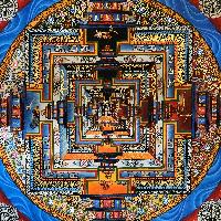 Tibetan Thangka Of Kalachakra Mandala, [blue]