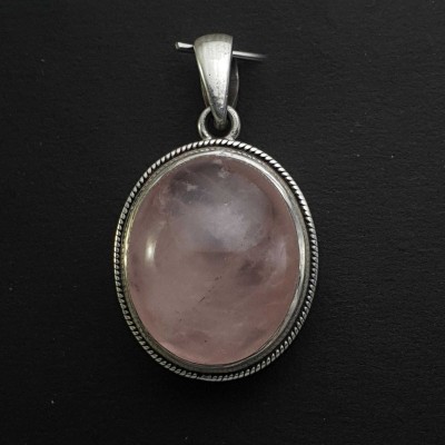 Rose Quartz Silver Pendant