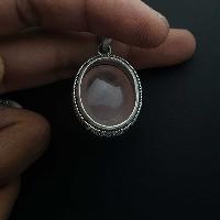 Rose Quartz Silver Pendant