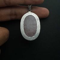 Rose Quartz Silver Pendant