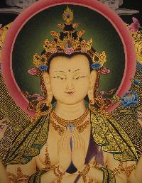 Thangka Of Chenrezig [real Gold]