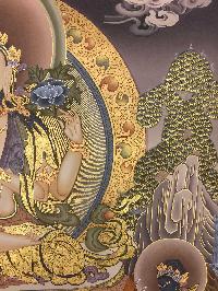 Thangka Of Chenrezig [real Gold]