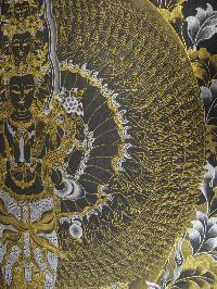 Thangka Of Sahasrabhuja Avalokitesvara [real Gold And Silver]