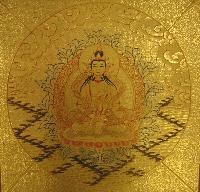 [old Stock] Thangka Of Aparimita Mandala In [full Real Gold]