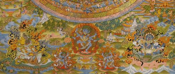 [hq] Tibetan Thangka Of Buddha Mandala, [24k Real Gold]