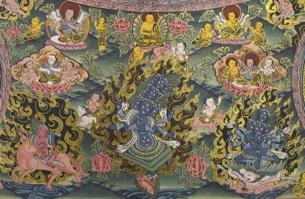 Tibetan Thangka Of 20 Mandala, [24k Real Gold]