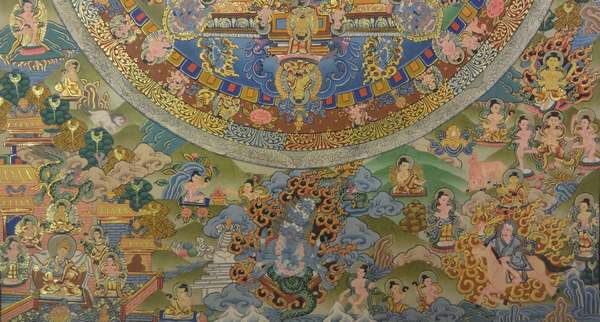 Tibetan Thangka Of Tara Mandala, [24k Real Gold]