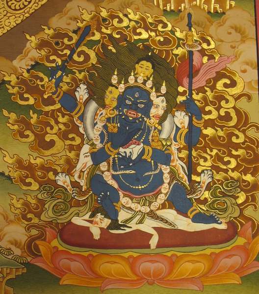 Tibetan Thangka Of Lokeshvara Mandala, [24k Real Gold]