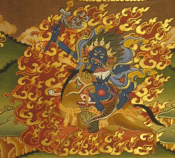 Tibetan Thangka Of Lokeshvara Mandala, [24k Real Gold]