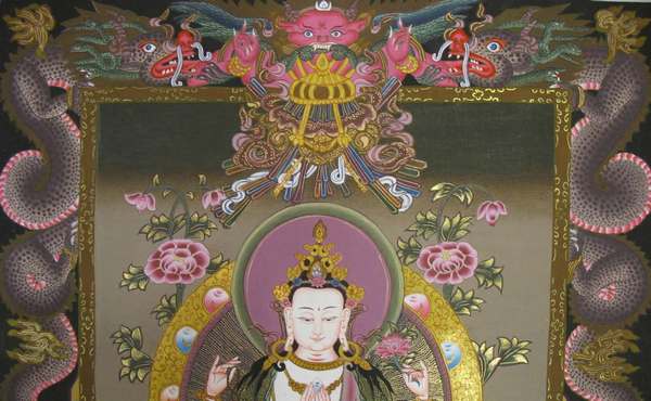 Tibetan Thangka Of Chengrezig