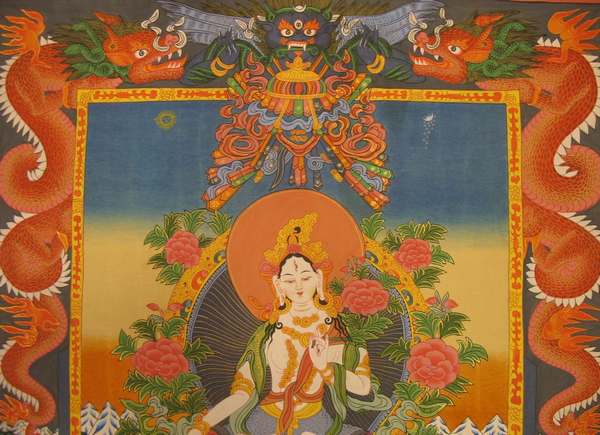 Tibetan Thangka Of White Tara