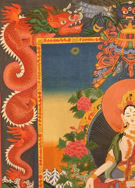 Tibetan Thangka Of White Tara