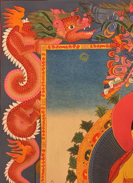 Tibetan Thangka Of Shakyamuni Dragon