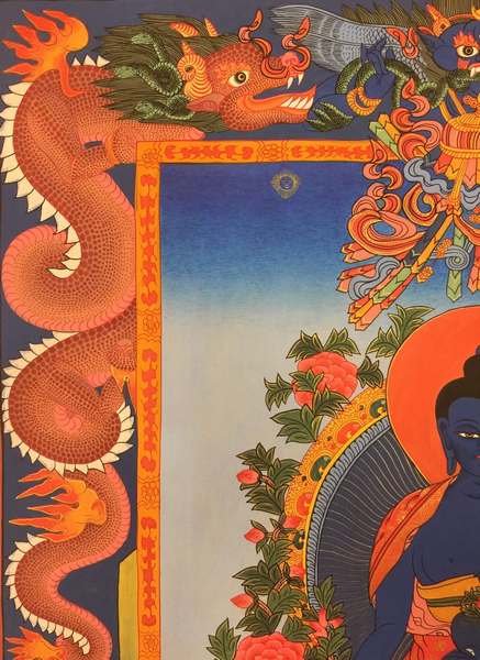 Tibetan Thangka Of Medicine Buddha