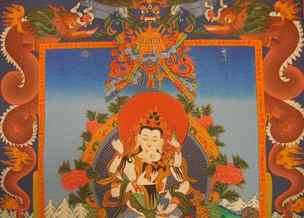 Tibetan Thangka Of Vajrasattva