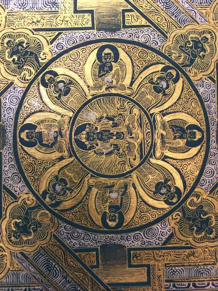 Tibetan Thangka Of Medium Round Mandala