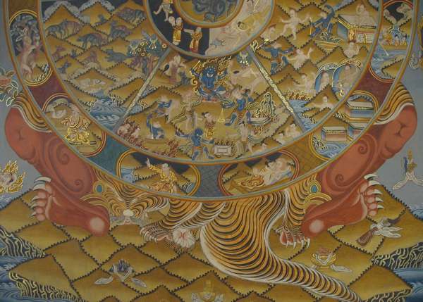 [hq] Tibetan Thangka Of Wheel Of Life, [24k Real Gold]