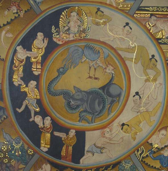 [hq] Tibetan Thangka Of Wheel Of Life, [24k Real Gold]