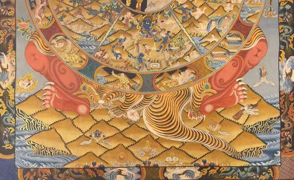 [hq] Tibetan Thangka Of Wheel Of Life, [24k Real Gold]