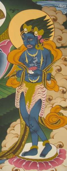 Tibetan Thangka Of Green Tara