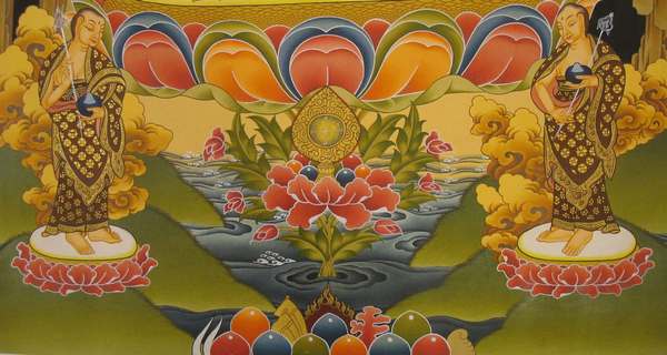 Tibetan Thangka Of Shakyamuni, [24k Real Gold]