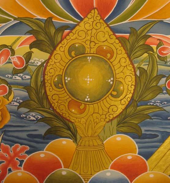 Tibetan Thangka Of White Tara, [24k Real Gold]