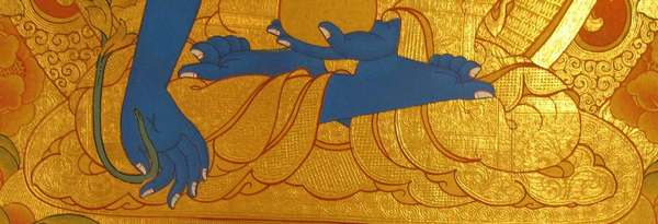 Tibetan Thangka Of 108 Medicine Buddha, [24k Real Gold]