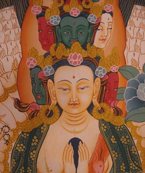 Tibetan Thangka Of Lokeshvara