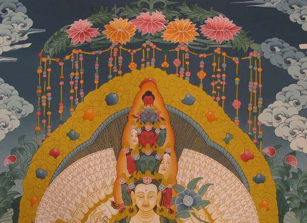 Tibetan Thangka Of Lokeshvara