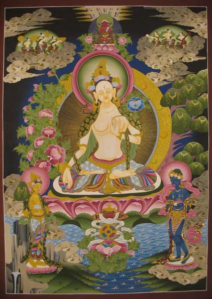 Tibetan Thangka Of White Tara