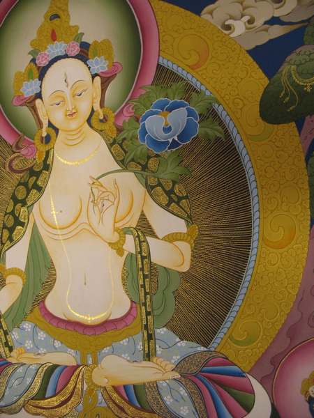 Tibetan Thangka Of White Tara