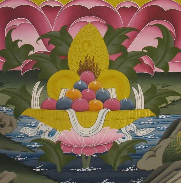 Tibetan Thangka Of Chengrezig