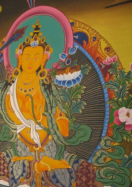 Tibetan Thangka Of Manjushri