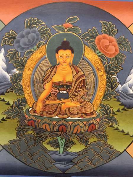 Tibetan Thangka Of Shakyamuni Mandala