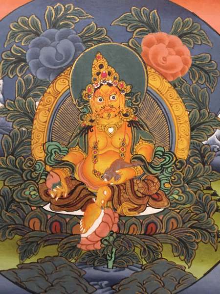 Tibetan Thangka Of Zambala Mandala