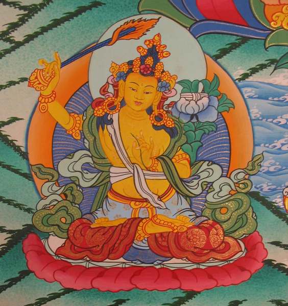 Tibetan Thangka Of Green Tara