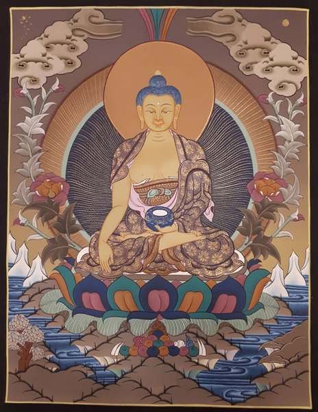 Tibetan Thangka Of Shakyamuni