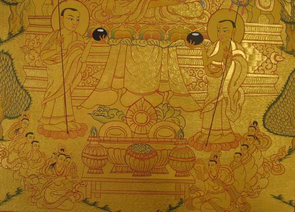 [hq] Tibetan Thangka Of Buddha Life Story, [24k Real Gold]