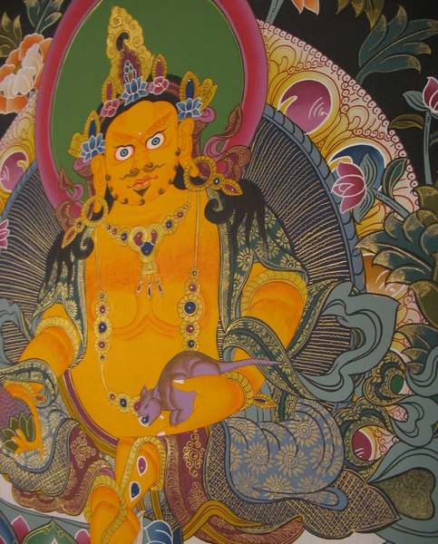 Tibetan Thangka Of Dzambhala