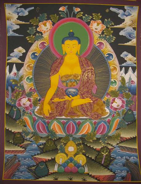 Tibetan Thangka Of Shakyamuni