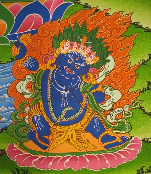 Tibetan Thangka Of Green Tara