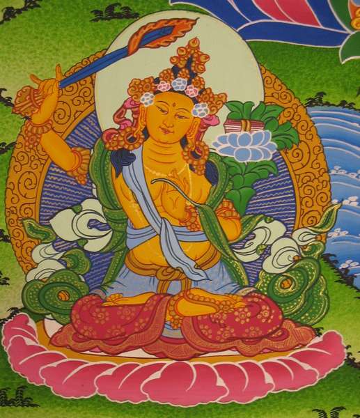 Tibetan Thangka Of Green Tara