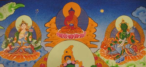 Tibetan Thangka Of Green Tara