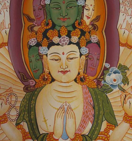 Tibetan Thangka Of Lokeshvara