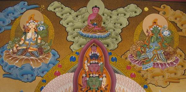 Tibetan Thangka Of Lokeshvara