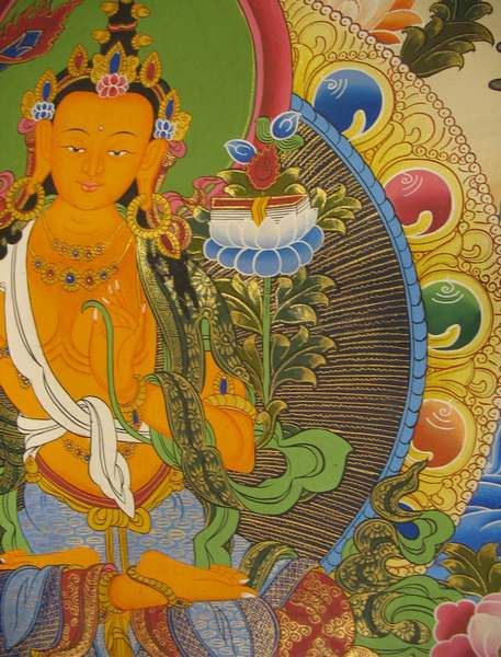 Tibetan Thangka Of Manjushri