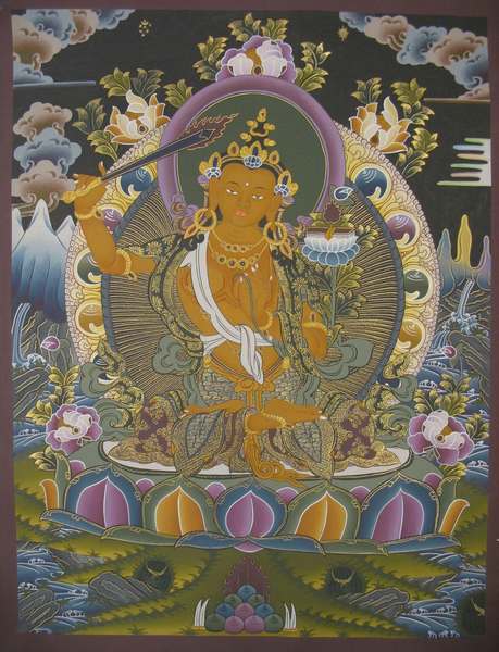 Tibetan Thangka Of Manjushri