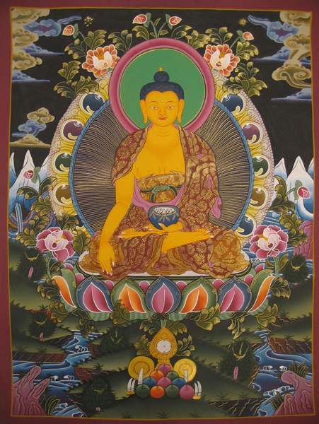 Tibetan Thangka Of Shakyamuni