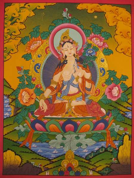 Tibetan Thangka Of White Tara