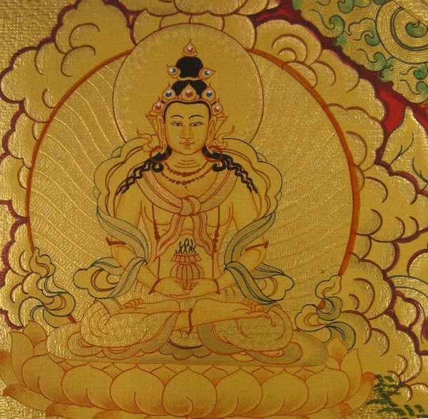 [hq] Tibetan Thangka Of Big [white Tara] Mandala, [24k Real Gold]